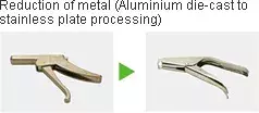 Reduction of meal (Aluminum die-cast to stainless plate processing)