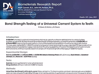 Bond Strength Testing of a Universal Cement System to Teeth
