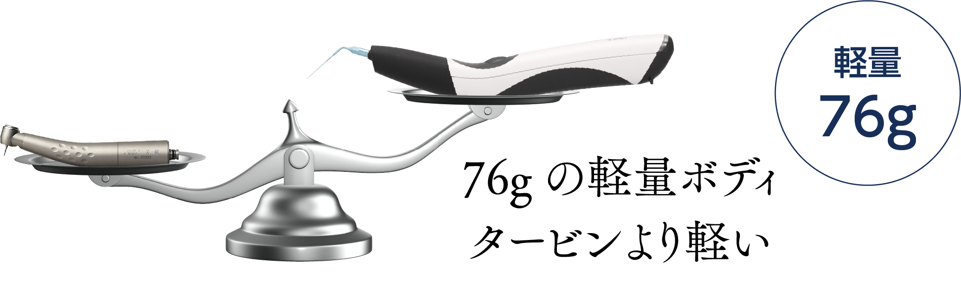 76gの軽量ボディ タービンより軽い 軽量76g